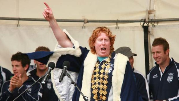 Cameron Ling as the mayor of Geelong after winning the flag in 2007.