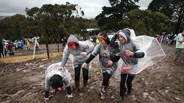 The three-day event is no stranger to wet weather, as these 2008 pictures show.