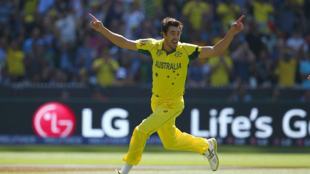 Relentless attack: Mitchell Starc dominated during the World Cup.