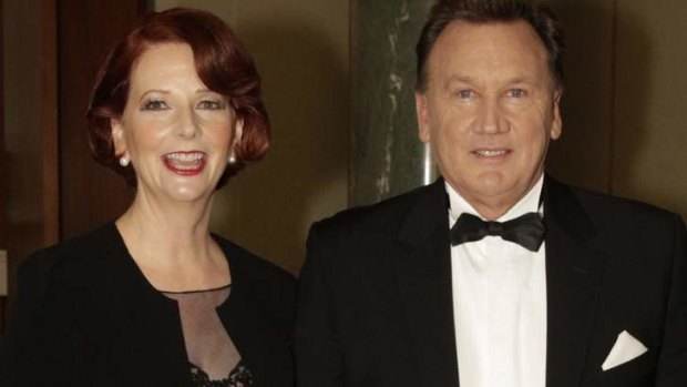 New look: Julia Gillard turned out with partner Tim Mathieson for the Mid Winter Ball sporting a new hairstyle on Wednesday night.