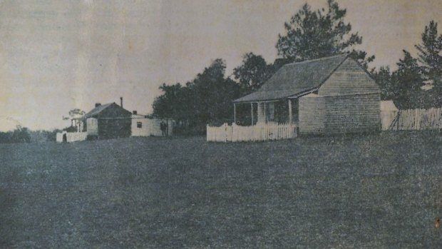 Mission Station dwellings at Lake Condah in 1914.