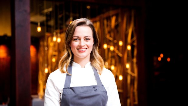<i>MasterChef</i> 2015 winner Billie McKay during a guest appearance on the show during season eight.