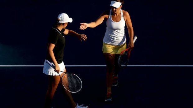 Heading to the final: Ashleigh Barty and Casey Dellacqua.