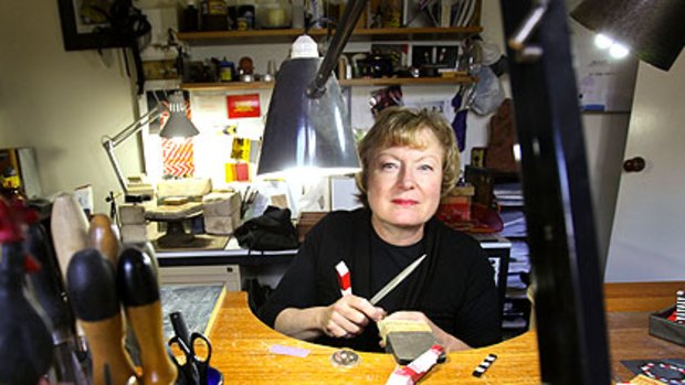 Linda Hughes at her studio in Macleod.