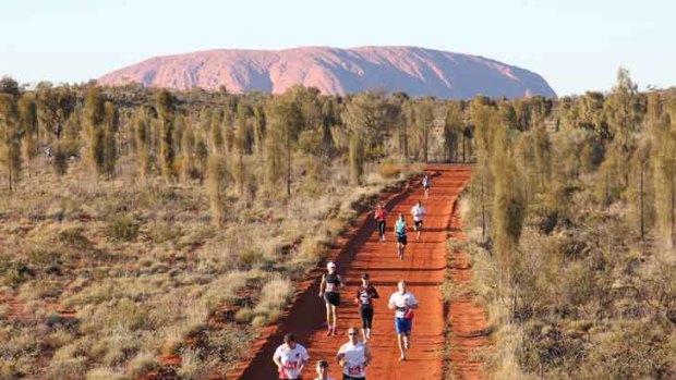 Runners compete in last year's Australian Outback Marathon, organised by Mari-Mar Walton's business Travelling Fit.