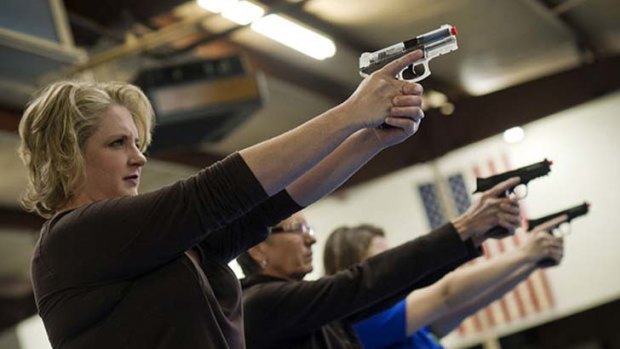 Booming popularity ... scenes at an all-women shooting class in Oklahoma.