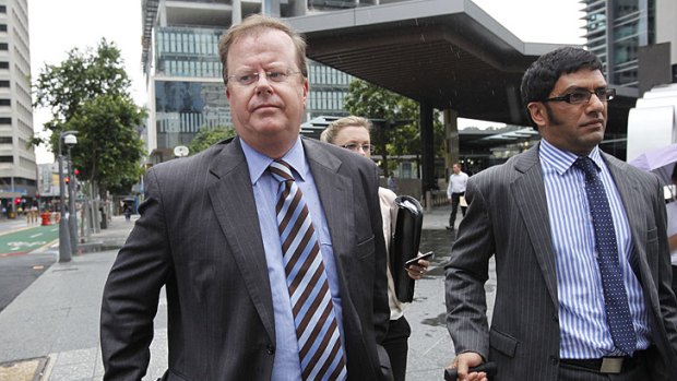 Stephen Robertson arrives at the Brisbane Magistrates Court for the floods inquiry this week.