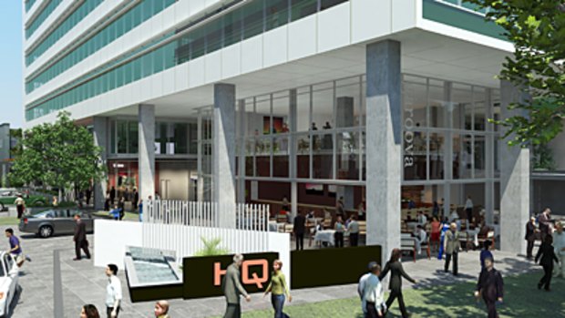 An artist's impression of the HQ precinct under construction in Fortitude Valley.