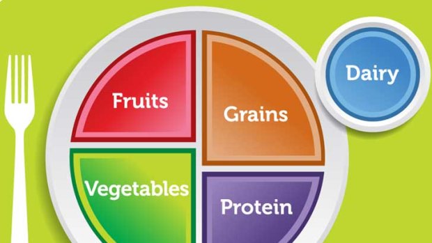 The MyPlate design, which is replacing the food pyramid in the US.