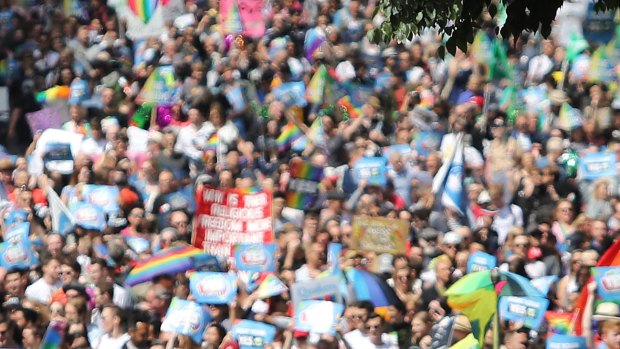 Thousands of people will march across the country to support marriage equality and to encourage people to vote 'Yes' in the Marriage Equality Postal Survey that ends on November 7.