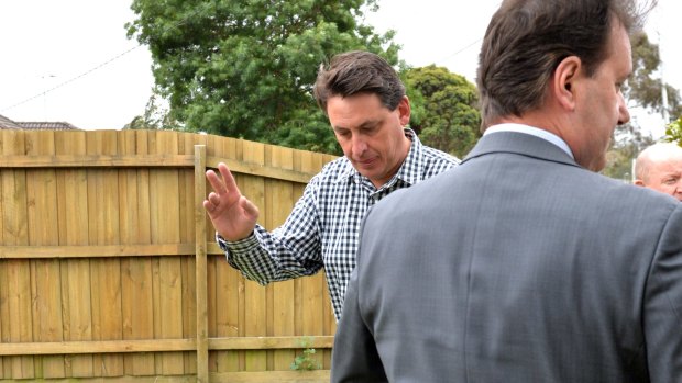 Racing Victoria's chief steward Terry Bailey outside his house after shots where fired at his front door. 