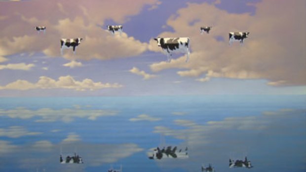 ’’I’ve always painted cows and drawn cows but I’ve never shown them’’ ... Andrew Baines’s <i>Flocculent Fresians</i>.