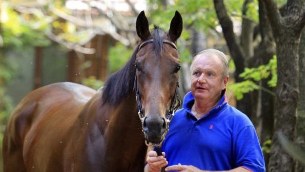 "A fine man": Guy Walter with Zanbagh at his Warwick Farm stables earlier this year.