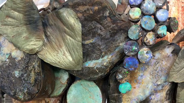 Some of the opals among the $4 million stash recovered by police from a Gold Coast hinterland property.