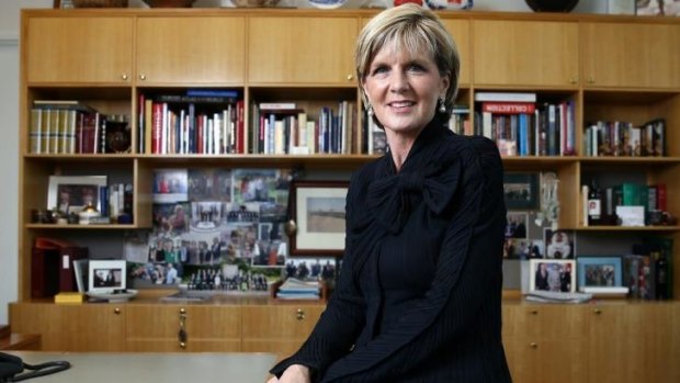 Foreign Affairs Minister Julie Bishop in her office at Parliament House.