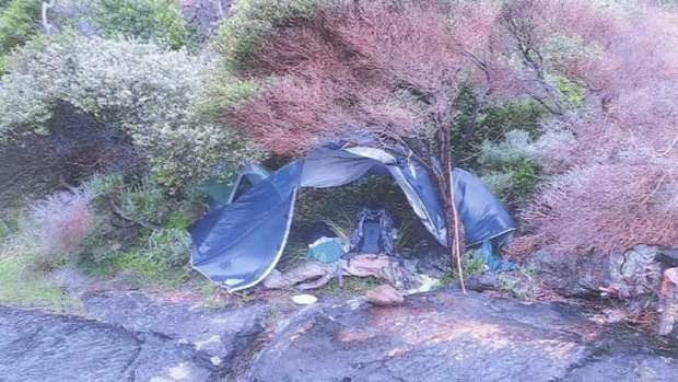 Campers noticed a tent and personal belongings nearby, but no one returned to the tent during their two-night stay.