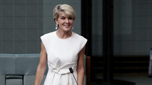 Liberal MP Julie Bishop delivers a statement to the House of Representatives announcing she will not recontest the next election.