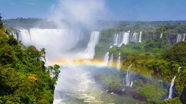 The majestic Iguazu falls in Brazil.