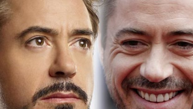 Spot the difference ... Robert Downey Jnr.