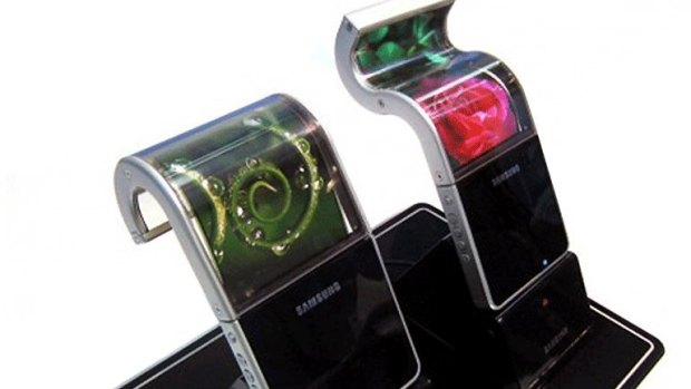 A prototype of Samsung's bendable smart phone.