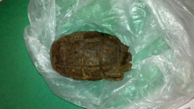 Not the first time ... An image of a WWII grenade which caused the shutdown of Hunter Christian School, Mayfield, in NSW on December 5, 2012 after a Year 5 student brought it to show and tell.