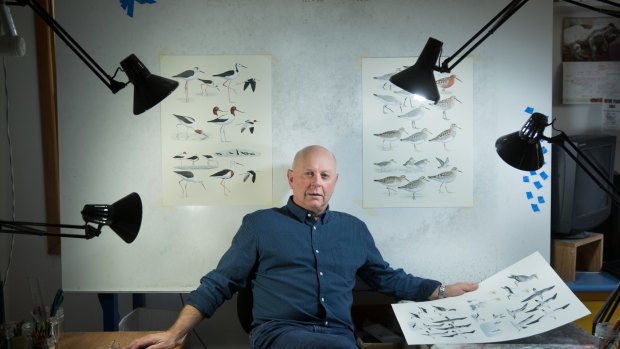 The Age, news. Jeff Davies - illustrator of a new book on birds.Pic Simon Schluter 28 April 2017.
