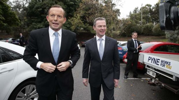 Do as I say: Tony Abbott and Christopher Pyne.
