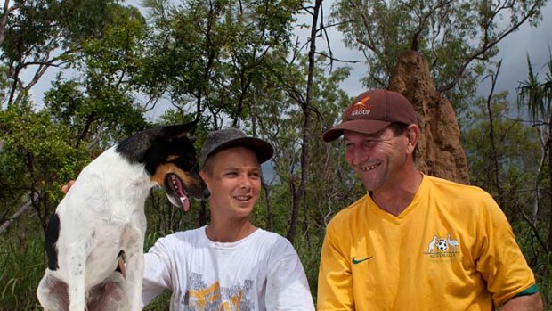 "When they  realise we are not going away, there will be tears" ...  Lee Martin, 14, and Allan Brahminy  at the juvenile bush camp south of Darwin.