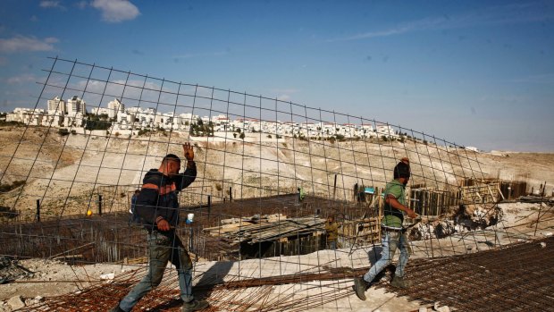 A construction site in the Israeli-occupied West Bank settlement of Maale Adumim on Sunday.