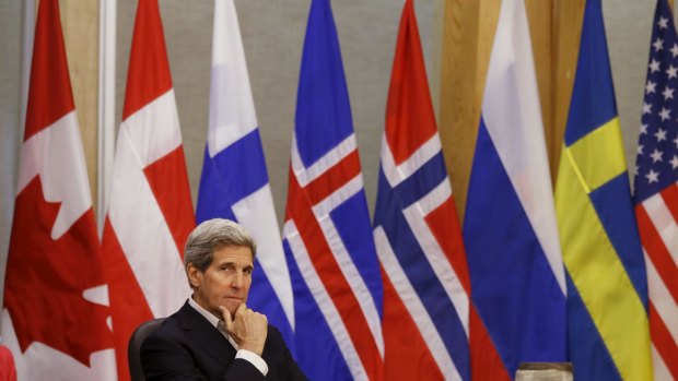 Environmental issues: John Kerry at the Arctic Council ministerial meeting in Iqaluit.