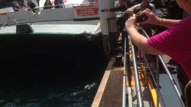 Five people were hurt when a ferry crashed into the wharf at Circular Quay.