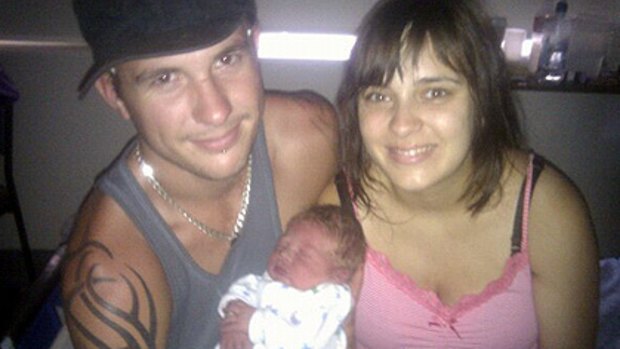 Tragedy ... Baby Kristian with parents Hayden Wright and Samantha Reade.