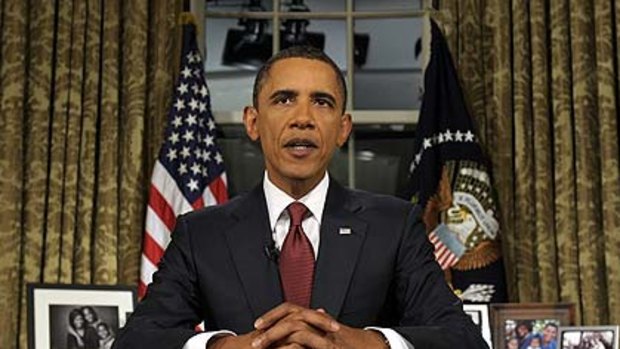 President Barack Obama gives his address to the nation.
