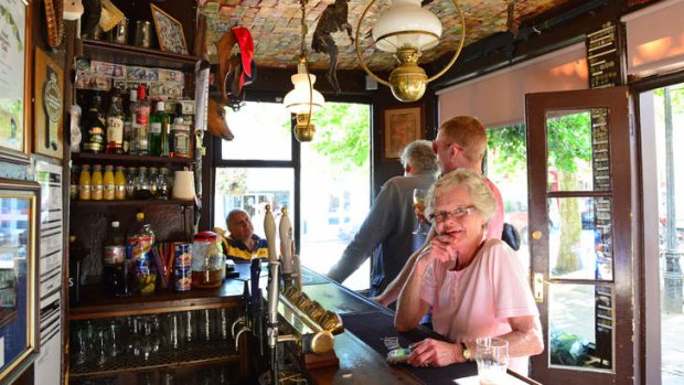 Inside the Nutshell, Britain's smallest pub.