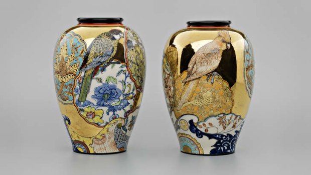 <i>William Morris camouflage vases</i>, 2012, by Stephen Bowers.