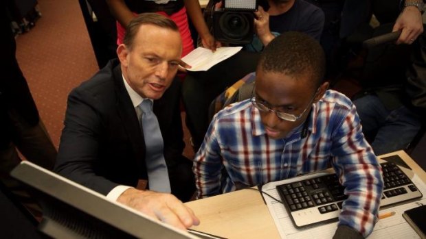 In June, Mr Abbott visited New York's Pathways in Technology Early College High School.