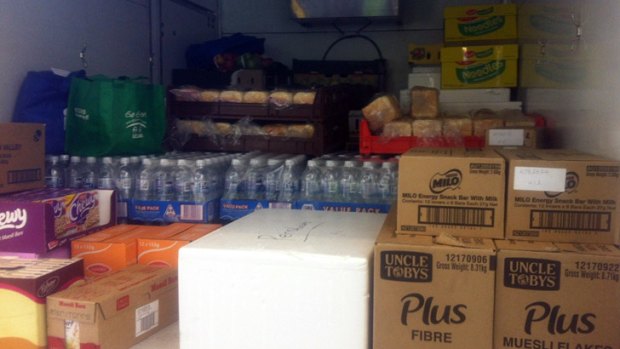 Truckload ... A truck filled with food donations for the fire front.