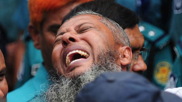 A Bangladesh Rifles soldier in anguish after the announcement of his death penalty at the special court in Dhaka.