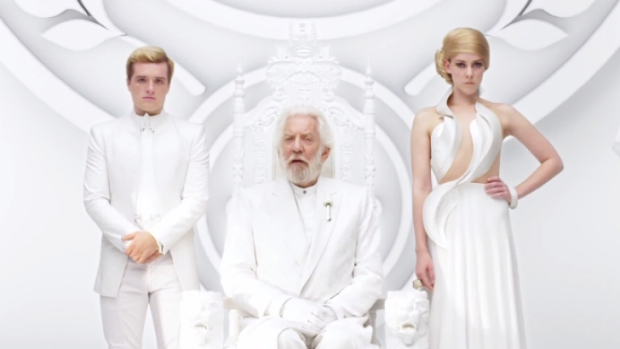 Prisoners of war: Ex-Tributes Peeta Mellark and Johanna Mason are kept as tortured puppets by President Snow.