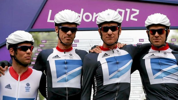 Criticised ... Team GB cyclists, from left, Mark Cavendish, David Millar, Bradley Wiggins and Ian Stannard.