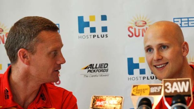 Gary Ablett with Gold Coast coach Guy McKenna.