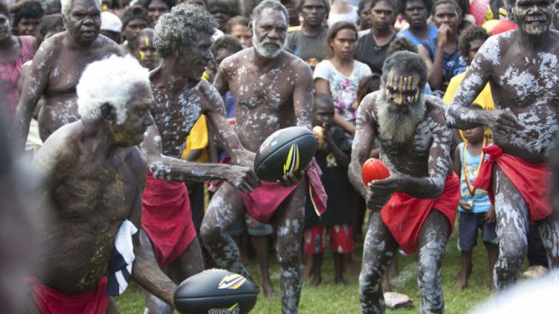 AFL fanatics: The Tiwi Islands,    close to  Darwin, are famous for their love of the Sherrin.