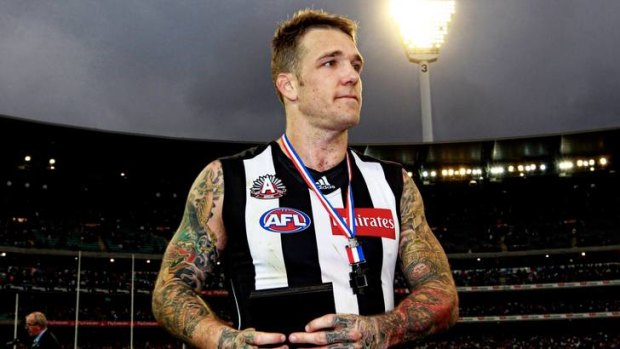 ROUND FIVE: Like the Buddha: Dane Swan after winning his ANZAC Day medal.