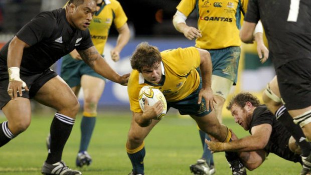 Glory days: Adam Freier in action during the Bledisloe Cup at the MCG in 2007.