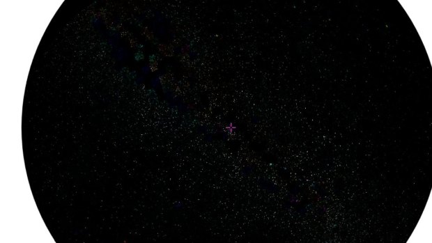 This image, from the SkyMap, shows our side-on view of the Milky Way.