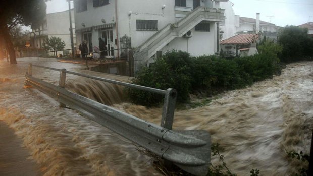 Picture of a flooded street taken in Uras, central Sardinia, after a Mediterranean cyclone triggered flash floods.