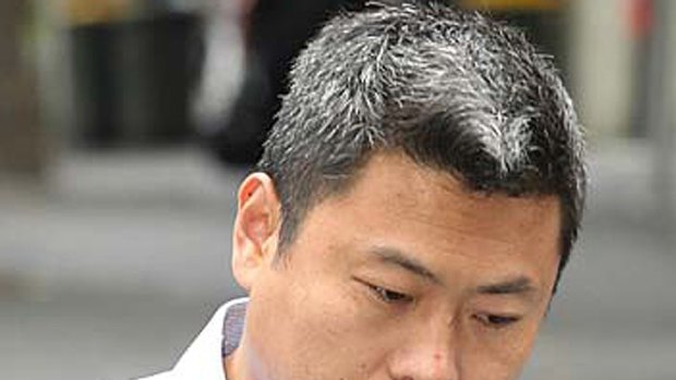 Careful what you wish for ... Hui 'Leo' Gao arrives at court this morning.
