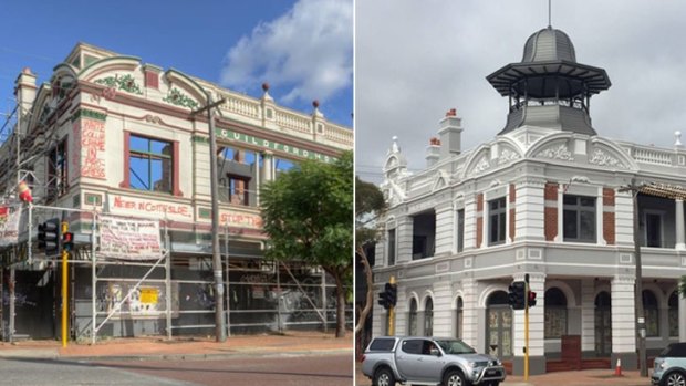 The Guildford Hotel before and after its long awaited restoration.