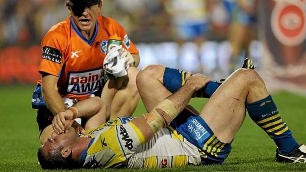 Miraculous recovery: It was feared Tim Mannah had broken his leg against the Panthers last weekend, now he is in line for a shock start against the Cowboys.