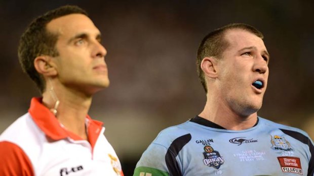 "How is that a try?" ... NSW captain Paul Gallen.